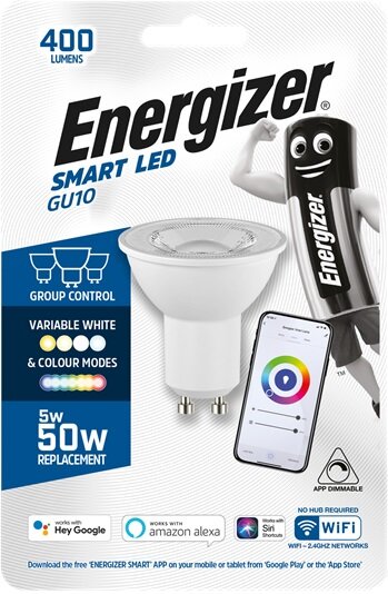 Energizer 5W (50W) 400 Lumens LED ''Smart'' Colour Changing GU10