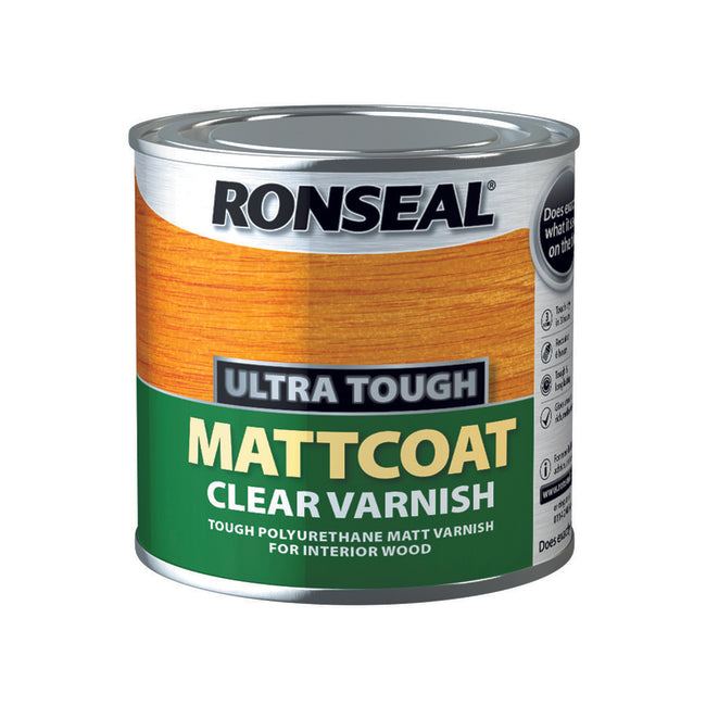Ronseal Ultra Tough Varnish 250ml Matt Coat