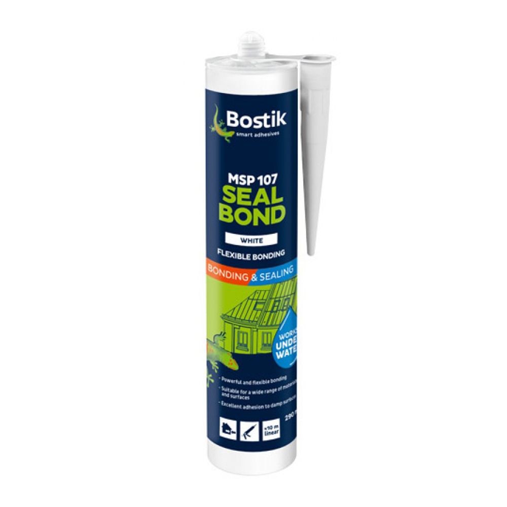 Bostik MSP 107 Seal Bond 290ml - Available in white, grey, black, brown or clear
