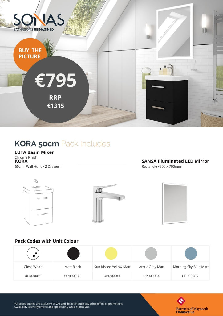 Special Pack Offer Kora 50cm Vanity Unit