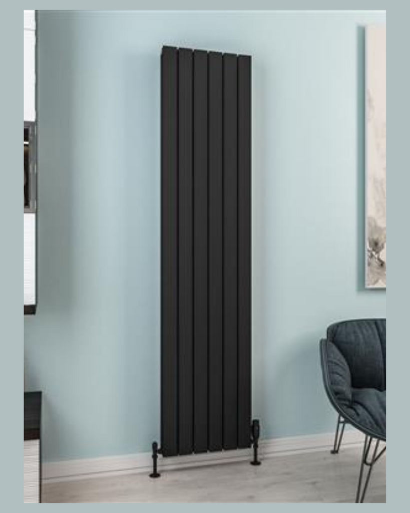 Hadleigh 1800 x 415 Aluminium Radiator Matt Black