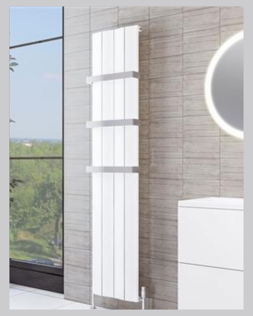 Fairford 1800 x 375mm Matt White Vertical Radiator