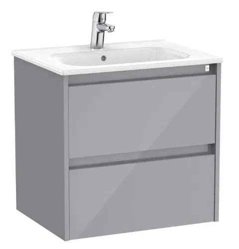 Roca Tenet 600mm Gloss Grey Vanity Unit & Basin