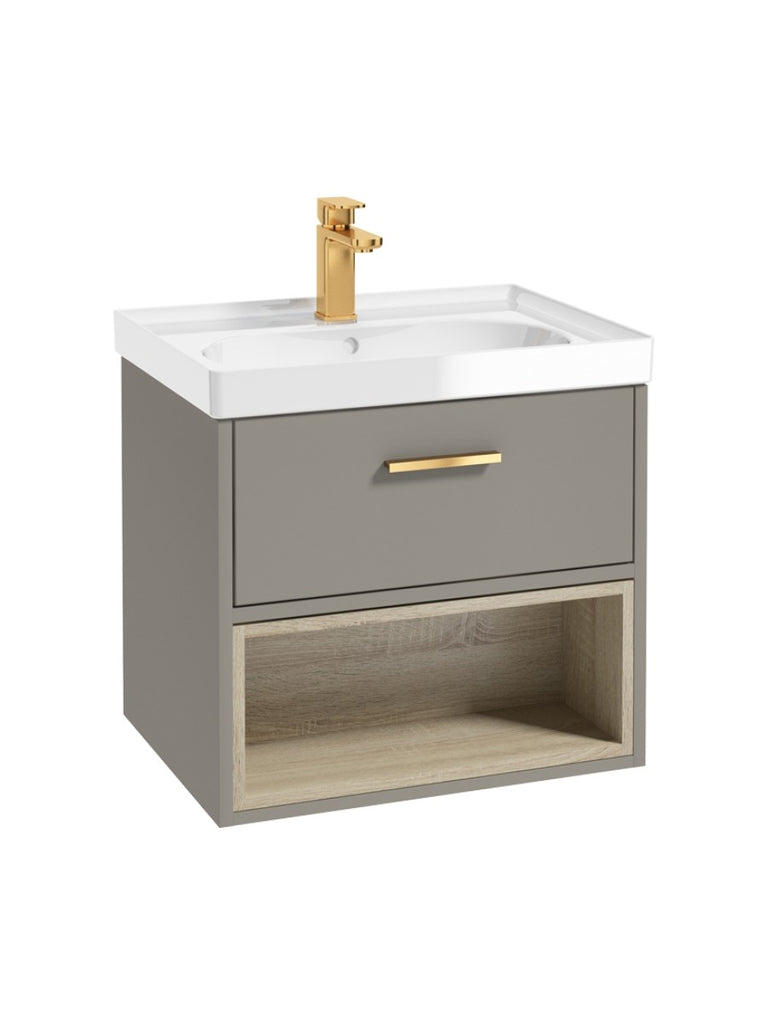 MALMO 60cm- Khaki - Brushed Gold Handle - Gloss Basin *Special
