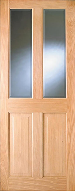 Indoors Addison Pre-Fin Oak Bev Glass Door 80X32