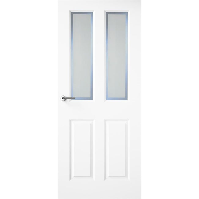 Indoors Hudson White Primed Door Etched Glass 78X30