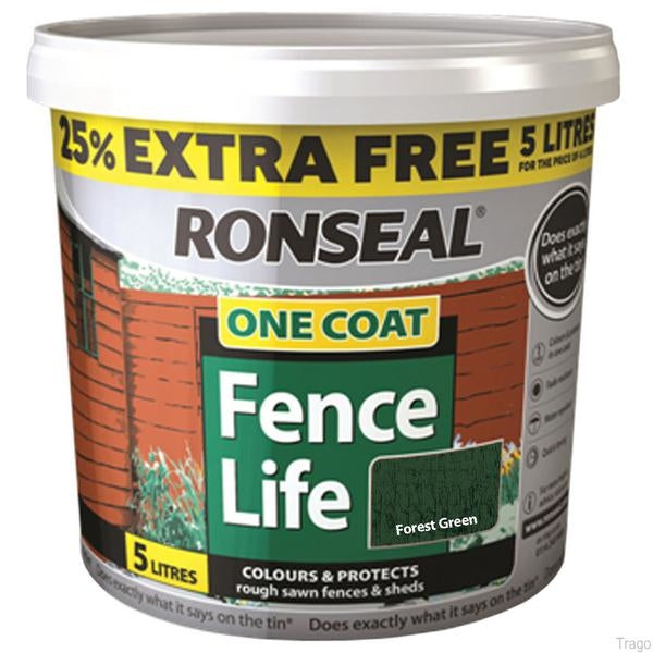 Ronseal One Coat Fence Life 5 Litre Forest Green "Collection Only"
