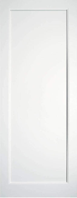 B&G Single Panel Primed White Shaker Door - 6Foot 8 x 2Foot 8