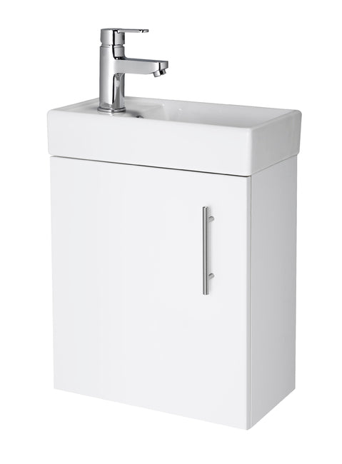 400 Wall Hung Minimalist Compact Vanity Unit & Basin  White