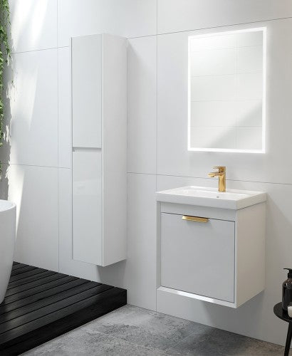 Fjord 50 Vanity Unit & Basin with brushed gold handle