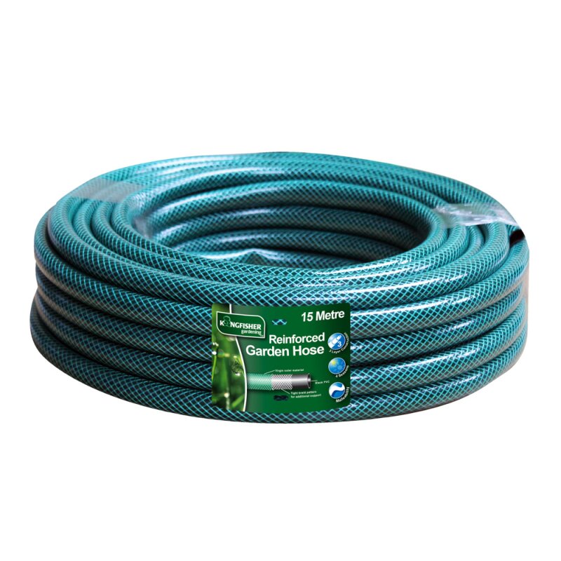 Kingfisher Reinforced Green Garden Hose 15MTR