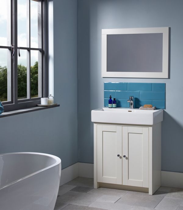 Lansdown 700mm Vanity & Basin Linen White
