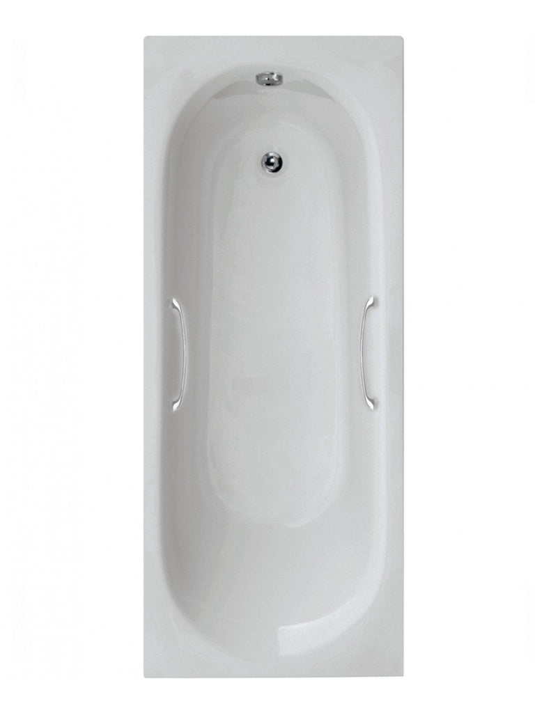 Lotus Single Ended Bath with Twin Grips White 1700 x 700mm
