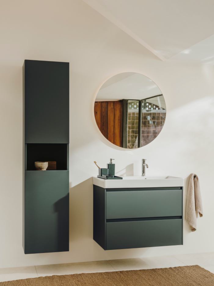 Roca Ona Matt Green 60cm Vanity Unit & Basin