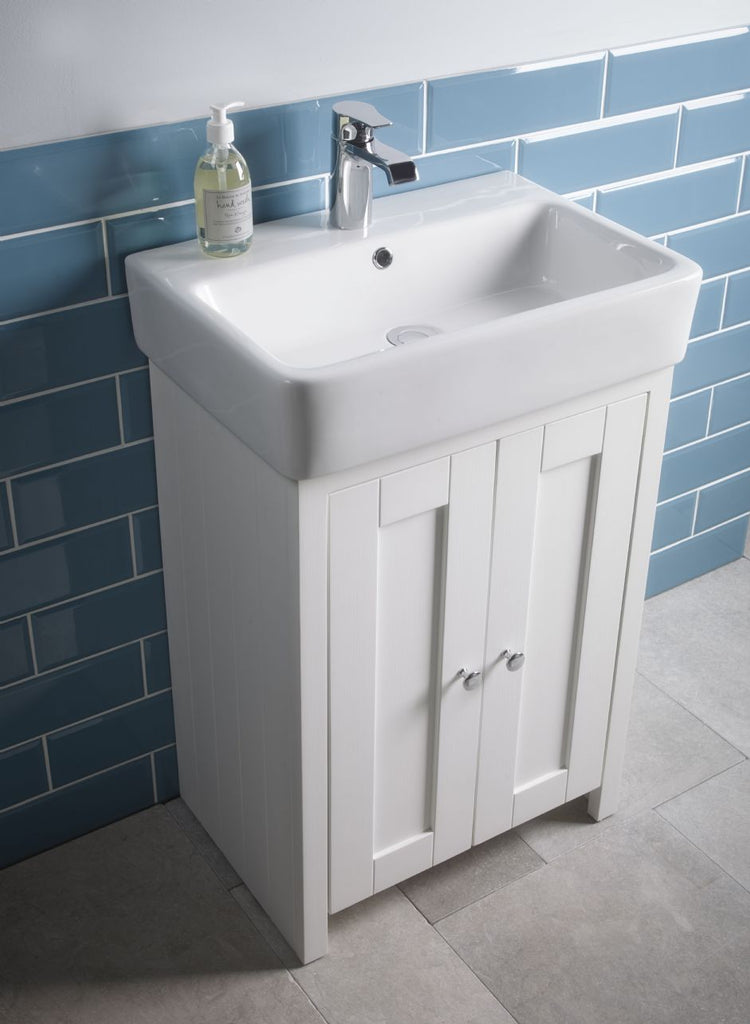 Lansdown 550mm Vanity & Basin Linen White