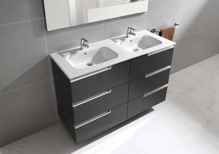 Roca Victoria-N 1200cm Vanity & 2 Square Basins